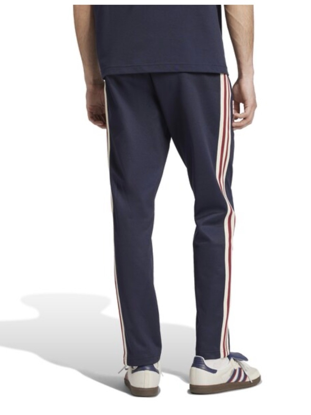 Jack & Jones Navy Joggers with Red and White Side Stripes